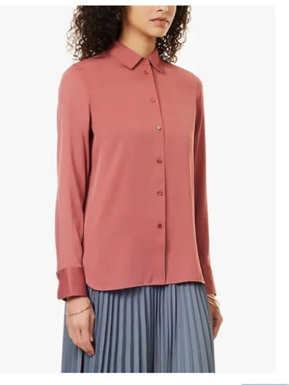 Vince silk  XS/tp Women's Shirts category) Rust Button-Up Shirt